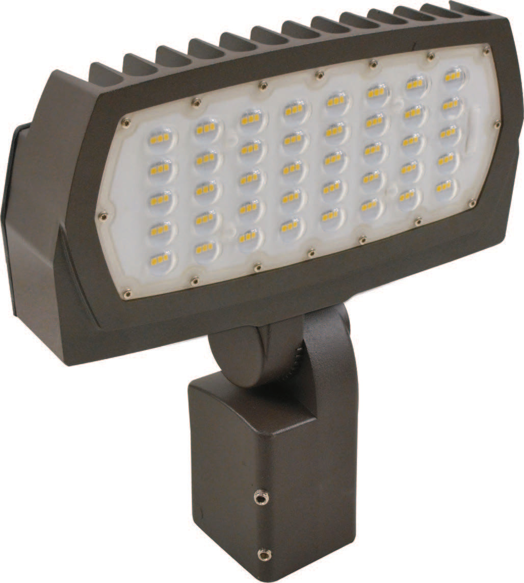 LED LARGE FLOOD 75W 4000K BRONZE 120-277V SLIPFITTER KNUCKLE MOUNT image 0
